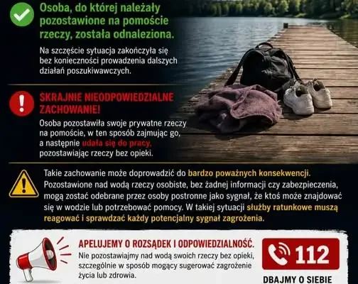 Ochotnicza Straż Pożarna w Gostycynie apeluje: nie zostawiaj rzeczy bez opieki nad wodą
