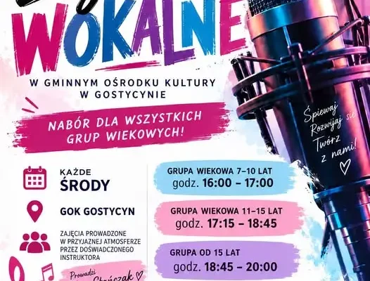 Warsztaty wokalne w Gostycynie – rusza nabór dla trzech grup wiekowych