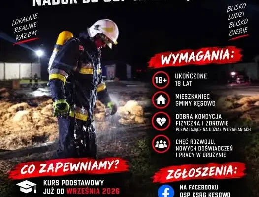 OSP KSRG Kęsowo otwiera nabór na strażaków w 2026 roku