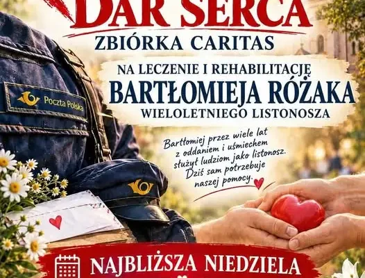 Zbiórka Caritas DAR SERCA w Śliwicach – pomóż w leczeniu i rehabilitacji Bartłomieja Rozaka