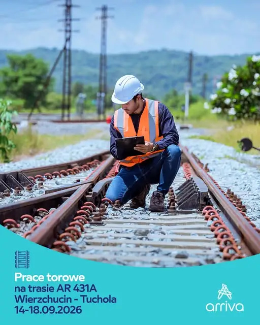 Prace torowe na linii Wierzchucin – Tuchola. Podróżni przesiądą się do autobusów ZKA