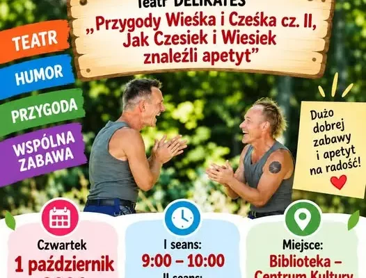 Bezpłatny spektakl dla dzieci w Kęsowie – „Przygody Wieśka i Cześka” już 1 października