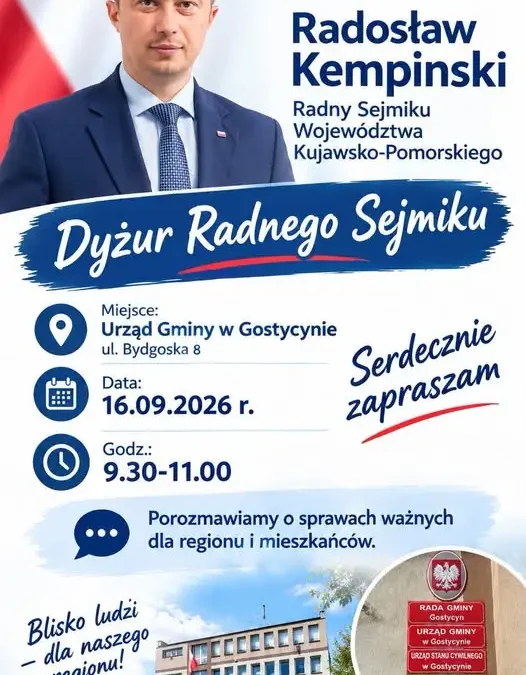 Dyżur radnego sejmiku Radosława Kempinskiego w Gostycynie
