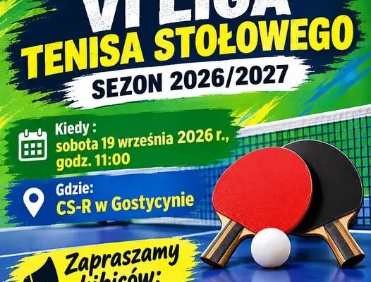 GKS Myśliwiec Gostycyn otwiera sezon tenisa stołowego. Pierwszy mecz już w sobotę