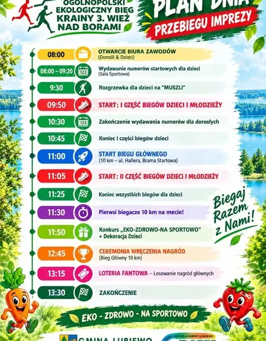XIX Bieg Krainy 3 Wież — harmonogram i godziny startów