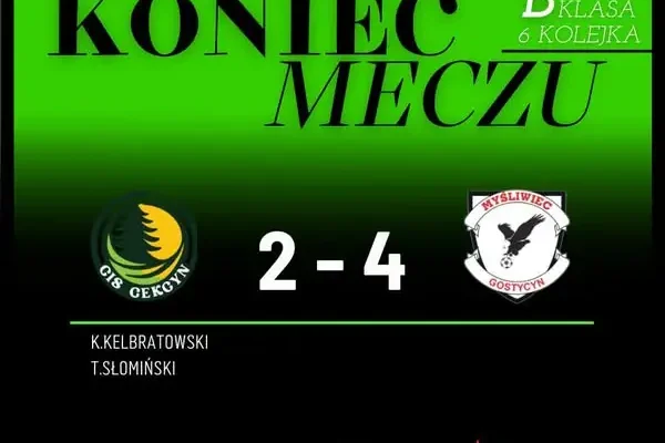 Cis przegrywa z Myśliwcem 2:4 w 6. kolejce B Klasy