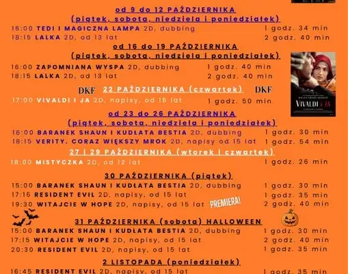 Ostatnie seanse „Marsupilami” i „100 dni: Misja Zeus” w Tucholi – co jeszcze w październiku?