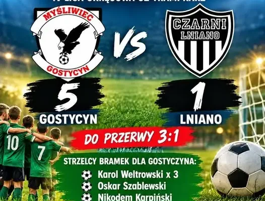 Trampkarze GKS Myśliwiec Gostycyn kończą rundę jesienną efektownym zwycięstwem 5:1