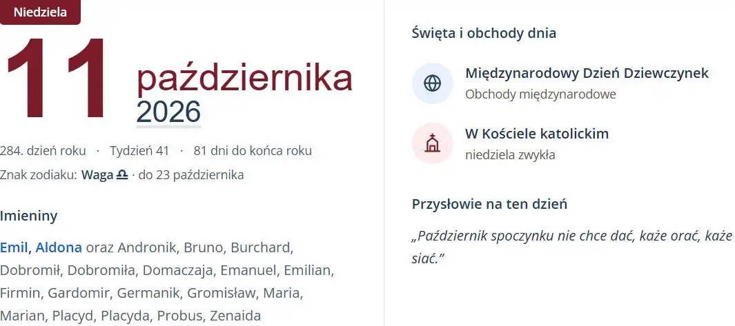 Pogoda na noc i niedzielę 11.10 – chłodno, deszczowo i wietrznie