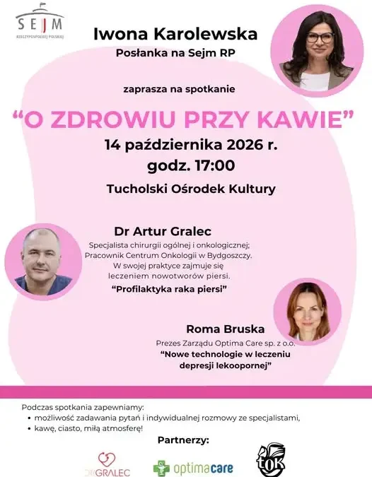 Różowy październik w Tucholi: spotkanie o zdrowiu przy kawie
