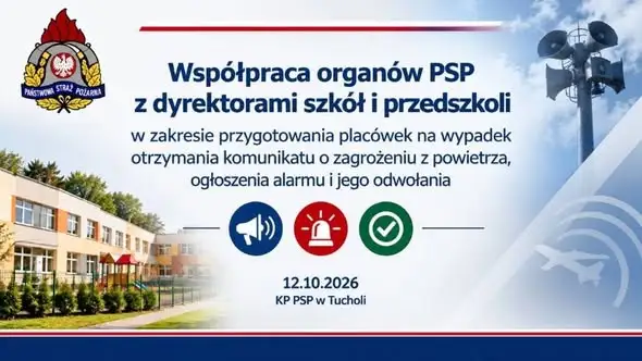 Tuchola: strażacy szkolą dyrektorów szkół na wypadek zagrożenia z powietrza