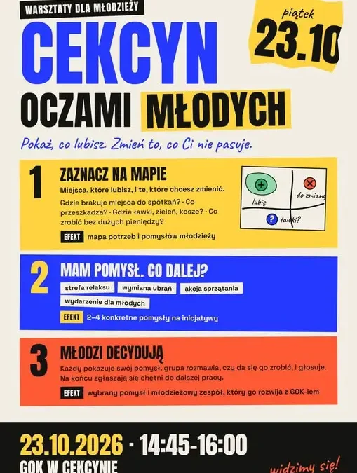 Warsztaty „Cekcyn oczami młodych” – młodzież współtworzy zmiany w gminie