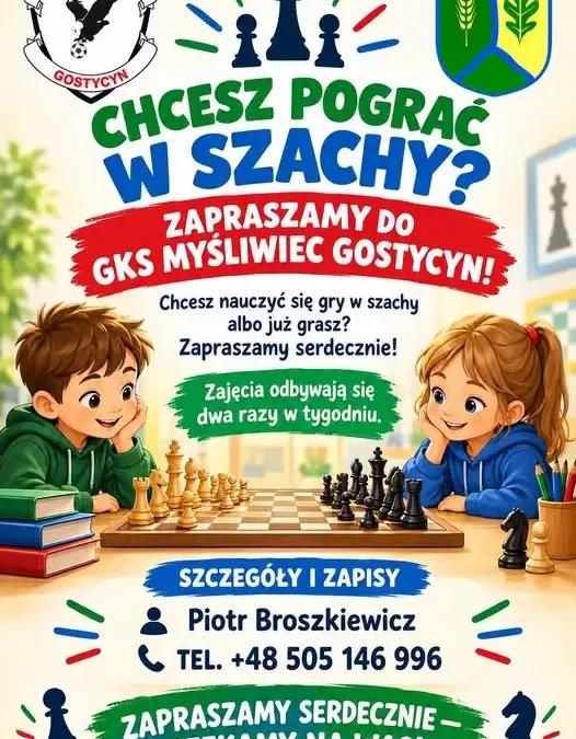 GKS Myśliwiec Gostycyn zaprasza dzieci na zajęcia szachowe