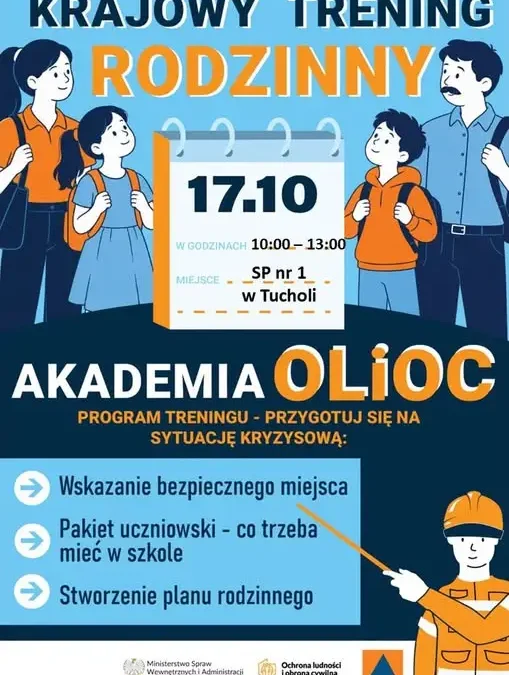 Tuchola: Krajowy Trening Rodzinny w SP nr 1 – strażacy i policjanci pokażą sprzęt