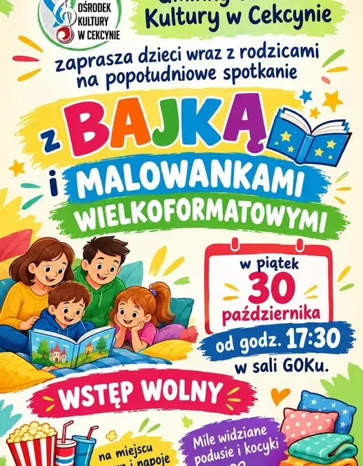 Bajkowe popołudnie w GOK Cekcyn – malowanki, popcorn i kocyki